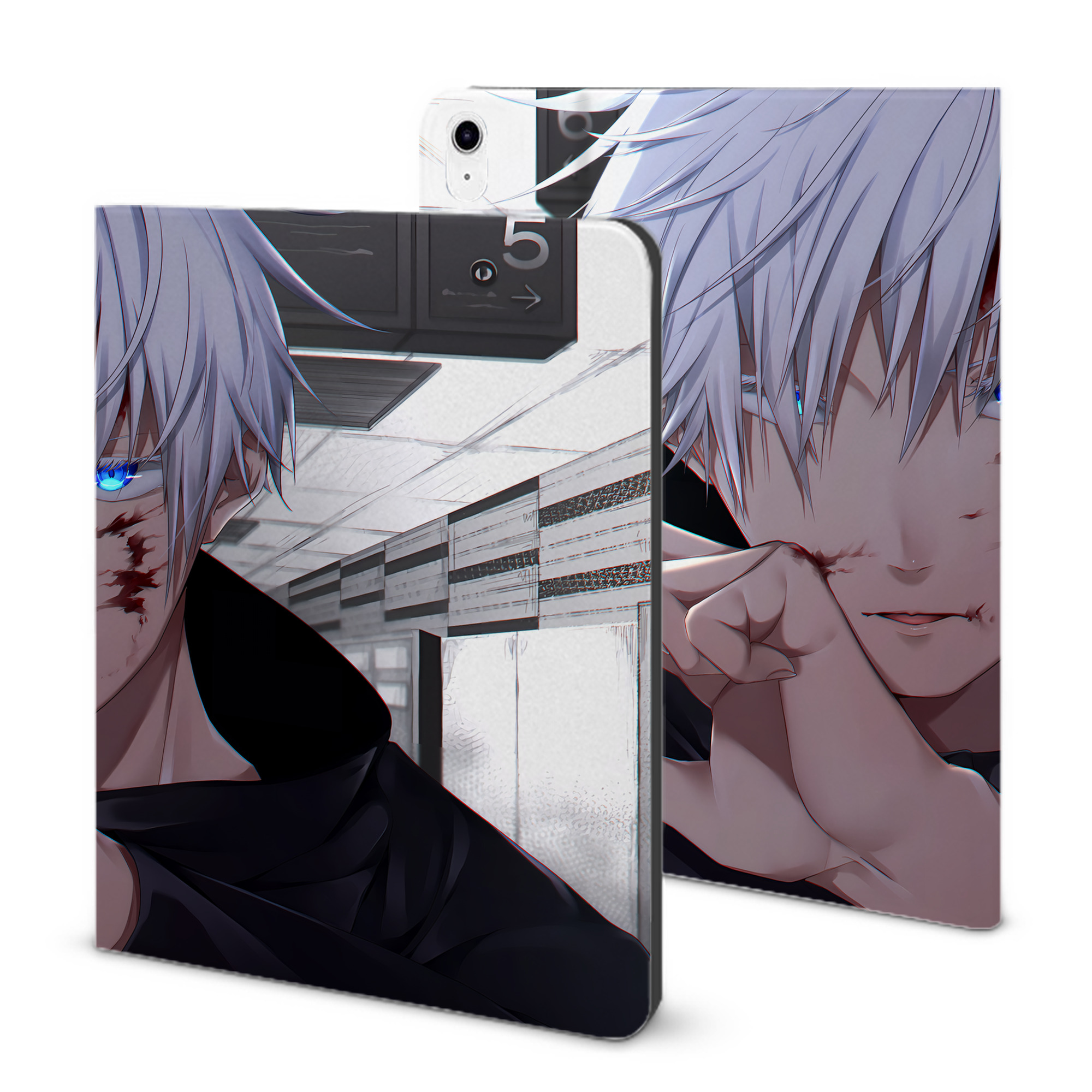 （画像用） 呪術廻戦 Jujutsu Kaisen IPad ケース ブック型 PUレザー TPU 耐衝撃 軽量 薄型 ペン収納なし 全面保護 IPad 各モデル対応
